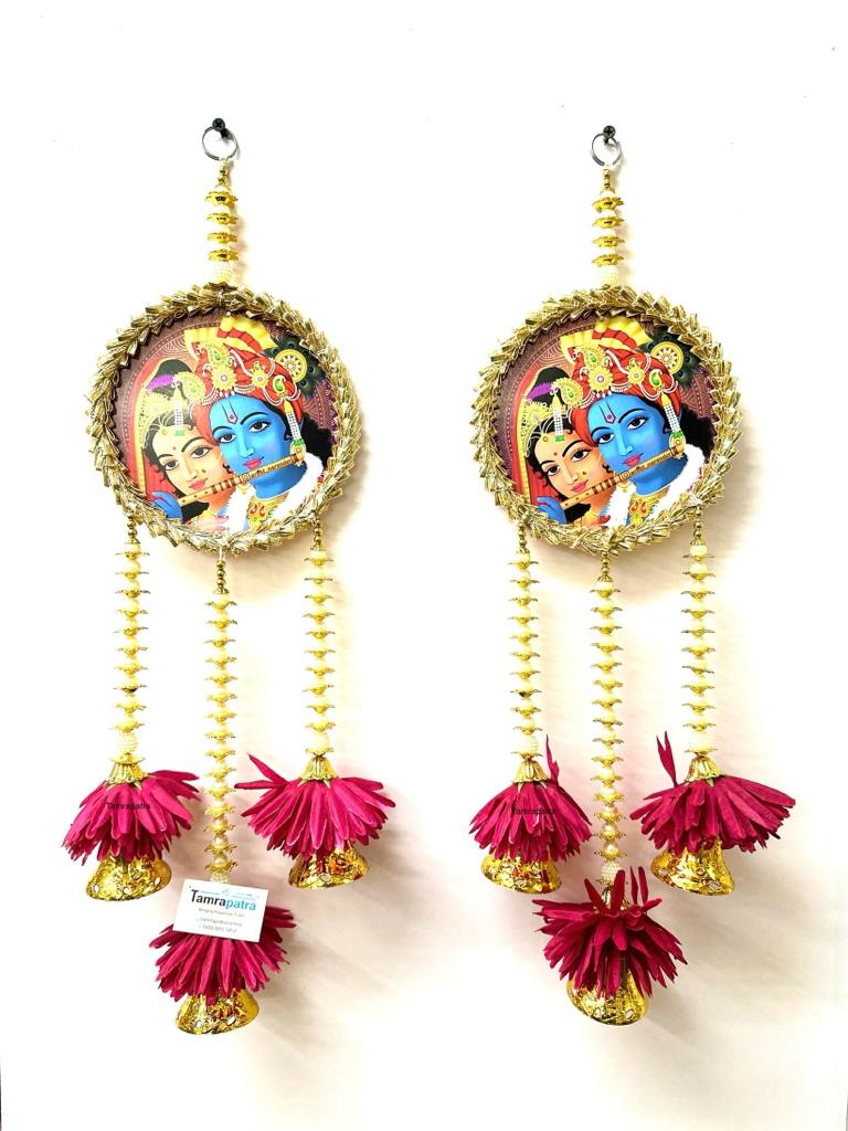 Radha Krishna Hangings Set Of 2 Traditional Handicrafts Souvenir By Tamrapatra