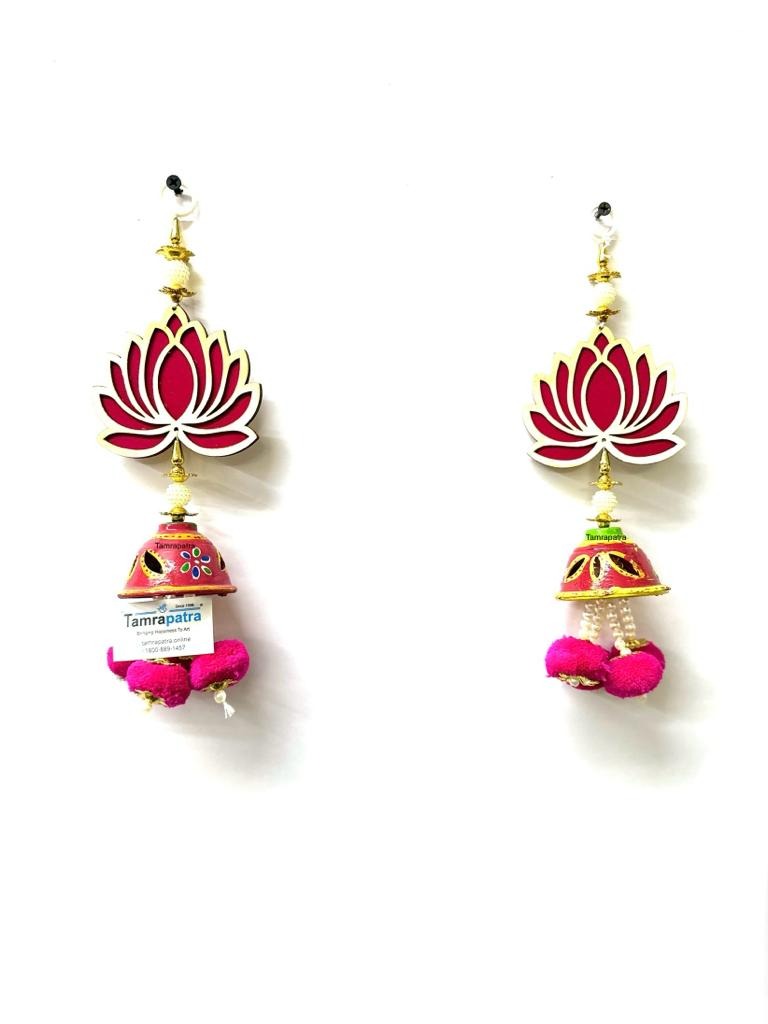 Lotus Hangings Traditional Hangings Handmade Indian Crafts Set Of 2 Tamrapatra