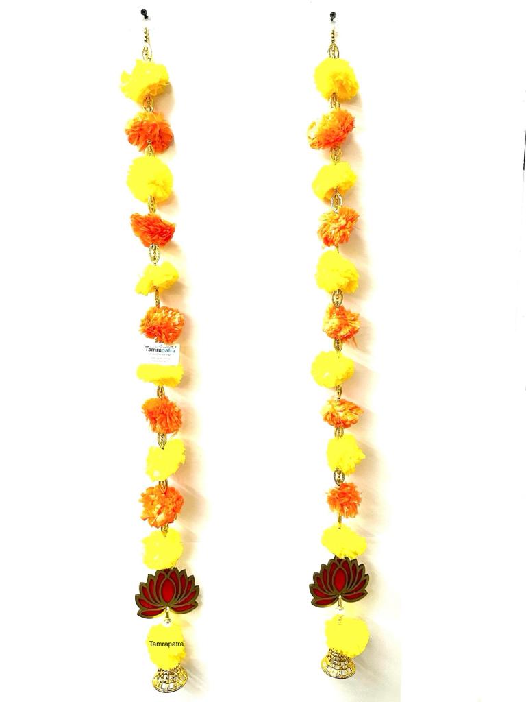 Floral Traditional Hangings With Lotus For Homes Office Décor Set of 2 Tamrapatra