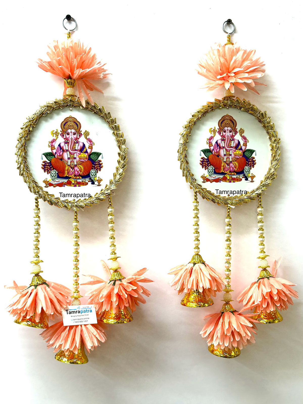 Ganesh Circle Hangings Floral Exclusive Gifts Décor With Bells From Tamrapatra
