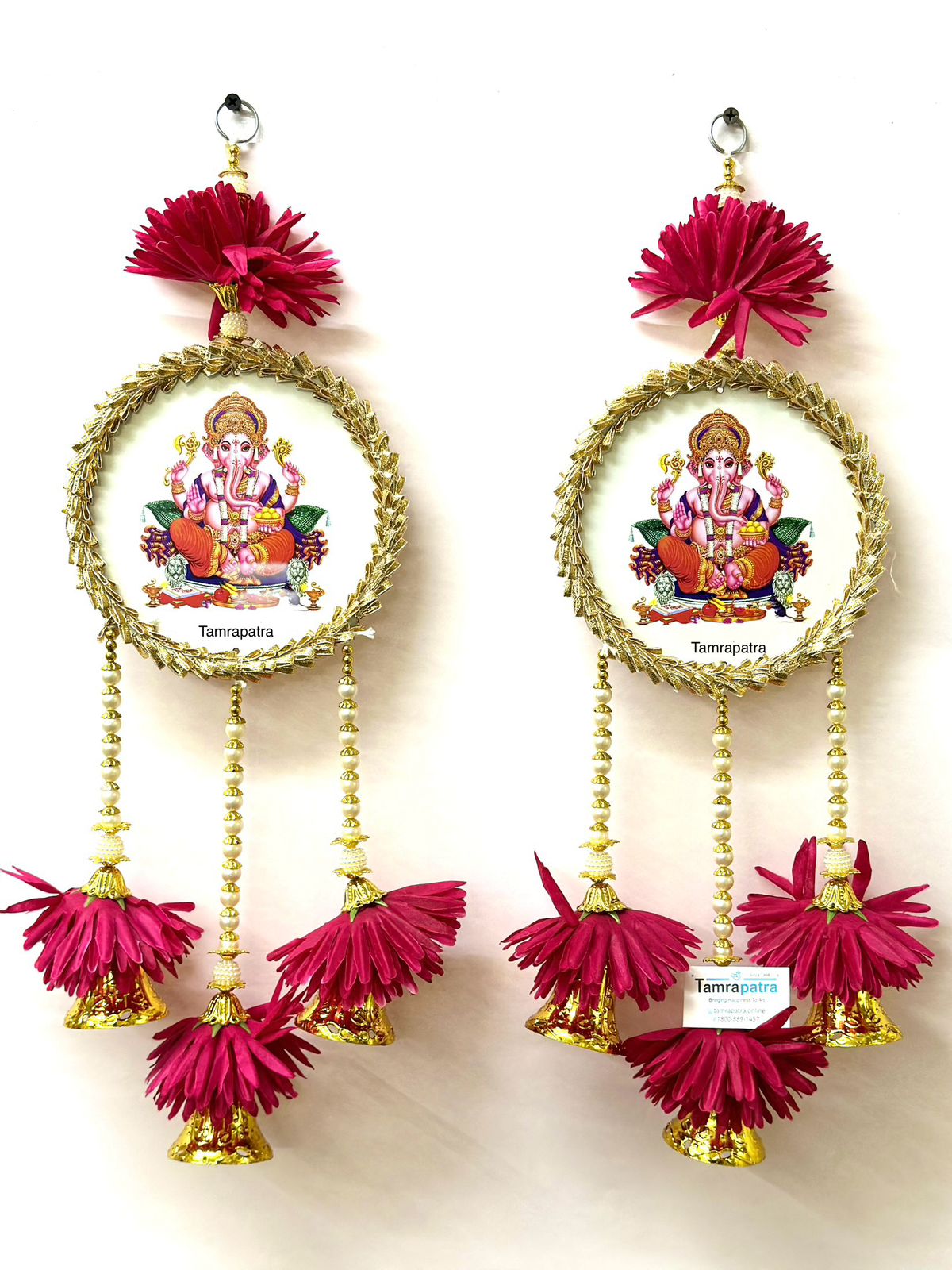 Ganesh Circle Hangings Floral Exclusive Gifts Décor With Bells From Tamrapatra