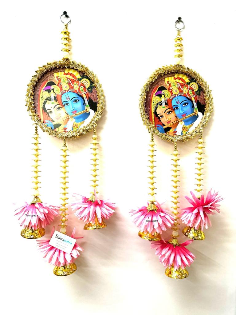 Radha Krishna Hangings Set Of 2 Traditional Handicrafts Souvenir By Tamrapatra