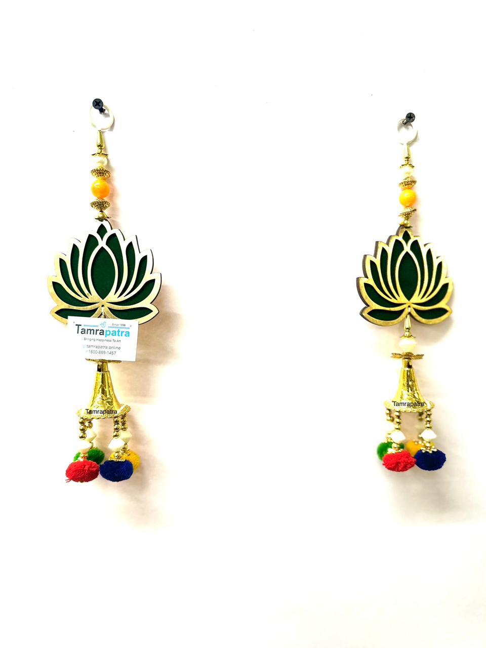 Lotus Design Hangings Set Of 2 Decoration For Homes Souvenir Gifts Tamrapatra