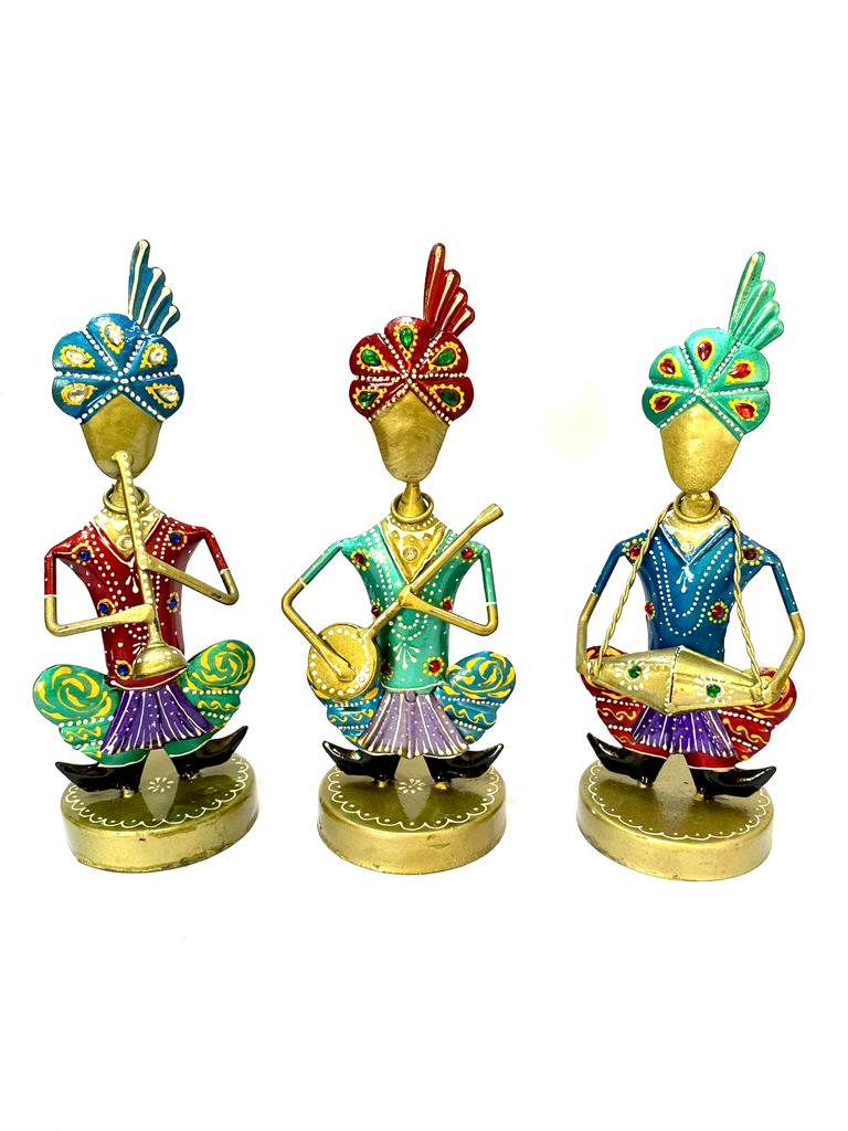 Turban Wearing Musicians Handcrafted From Metal Art Exclusively By Tamrapatra