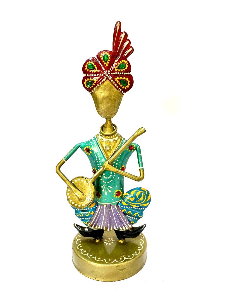 Turban Wearing Musicians Handcrafted From Metal Art Exclusively By Tamrapatra