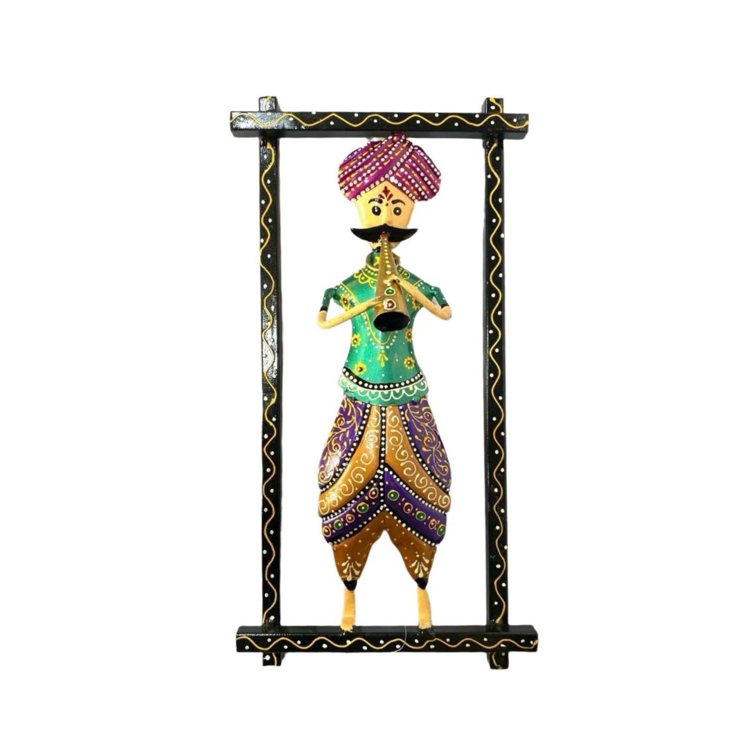 Turban Wearing Musician Indian Attire Traditional Theme Wall Art From Tamrapatra - Tamrapatra