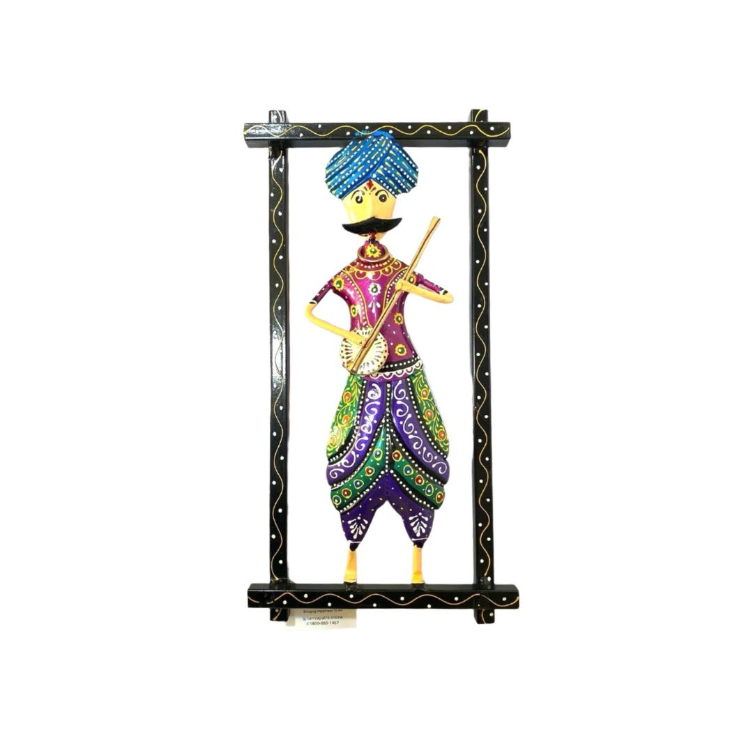 Turban Wearing Musician Indian Attire Traditional Theme Wall Art From Tamrapatra - Tamrapatra