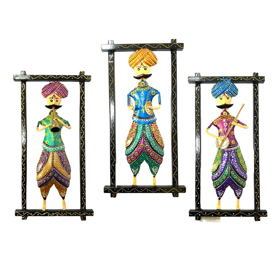 Turban Wearing Musician Indian Attire Traditional Theme Wall Art From Tamrapatra