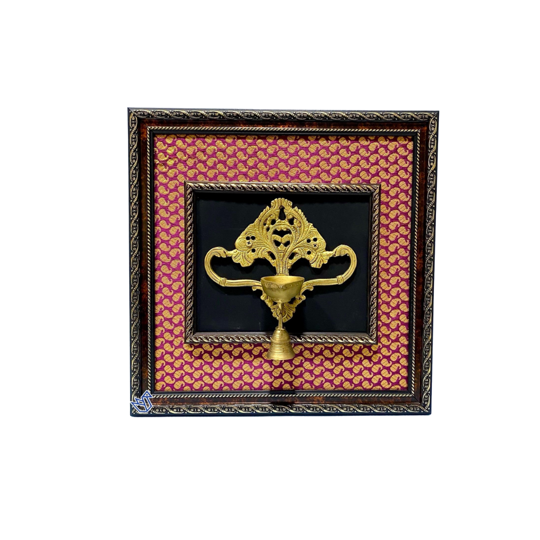 Diya Design Brass With Vibrant Frame Handcrafted In India By Tamrapatra