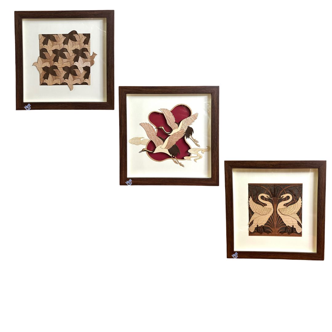 Birds Design Wooden Artwork Frame Designed Wall Décor From Tamrapatra