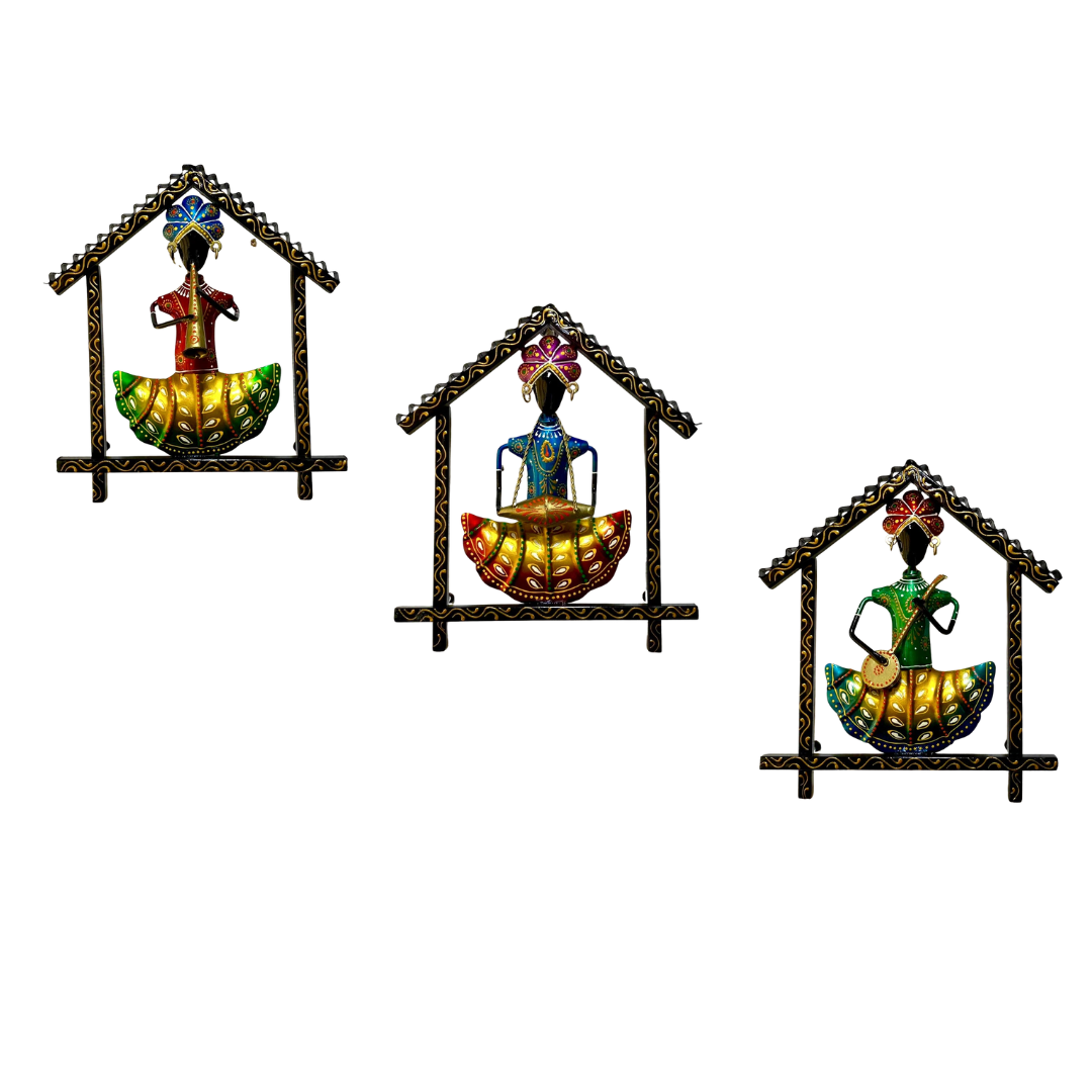 Attractive Musical Hut Frame With Sitting Man Playing Instruments By Tamrapatra - Tamrapatra