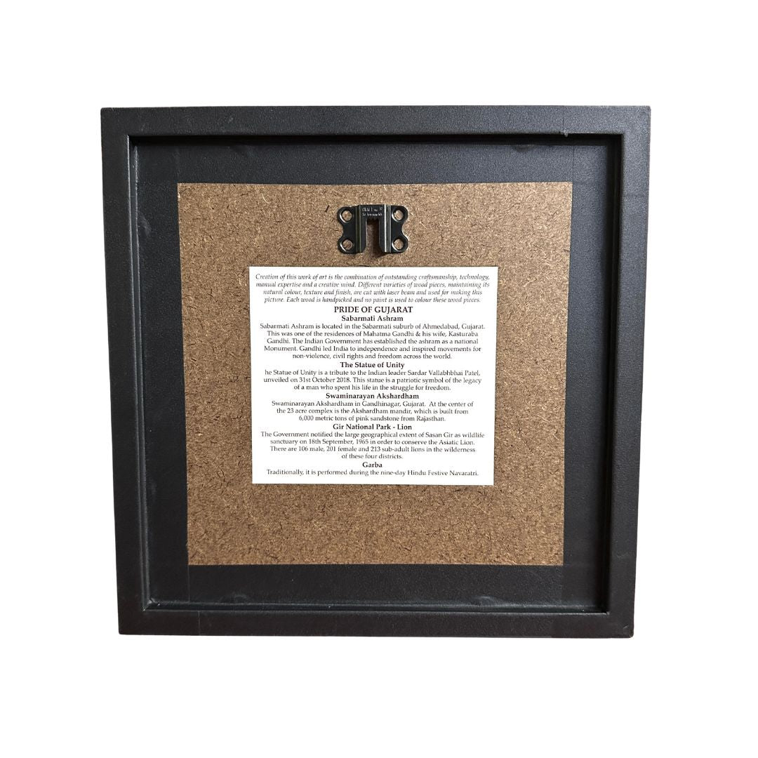 Pride Of Gujarat Wooden Art Frame Famous Souvenir Corporate Tamrapatra
