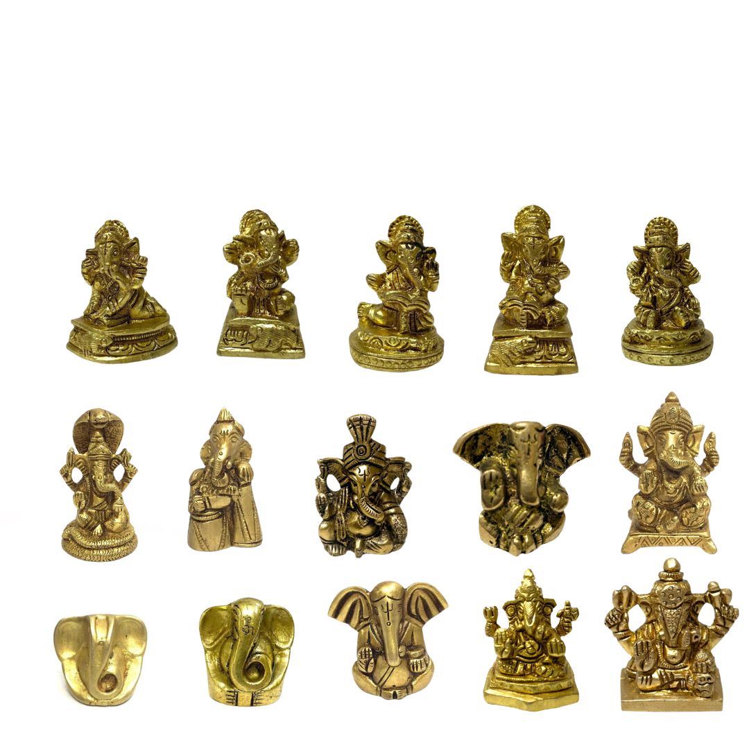 Various Ganesh Idol Sitting Attractive Brass Gifts Spiritual Collection By Tamrapatra