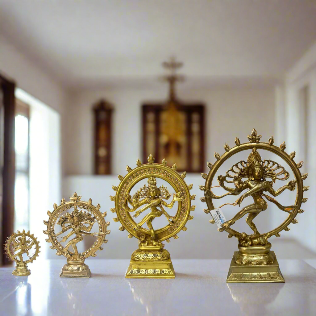 Natraj Brass Statue Creations Shiva As "Divine Dancer" Handcrafted From Tamrapatra