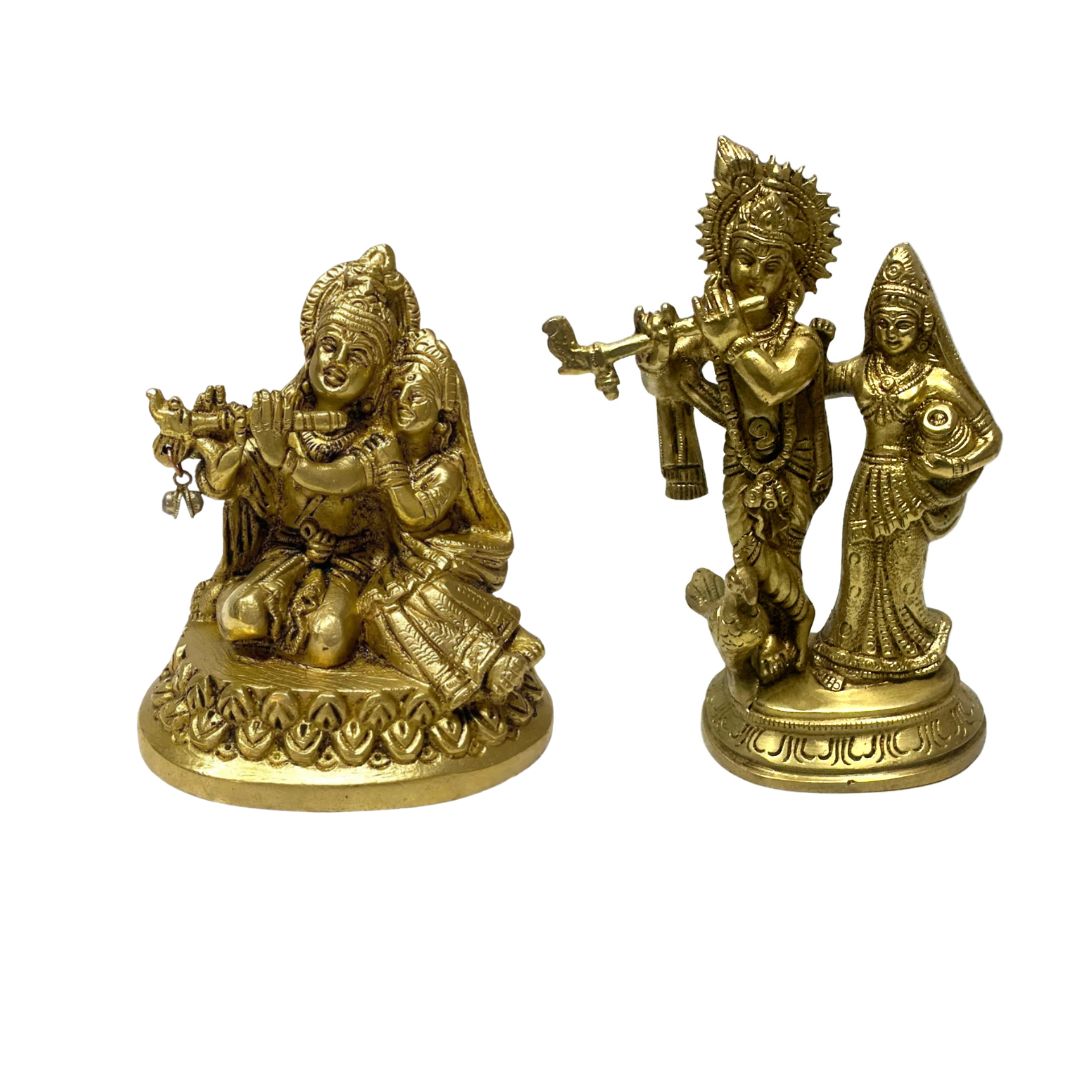 Radha Krishna Brass Showpiece Home Decor Export Quality Brass By Tamrapatra