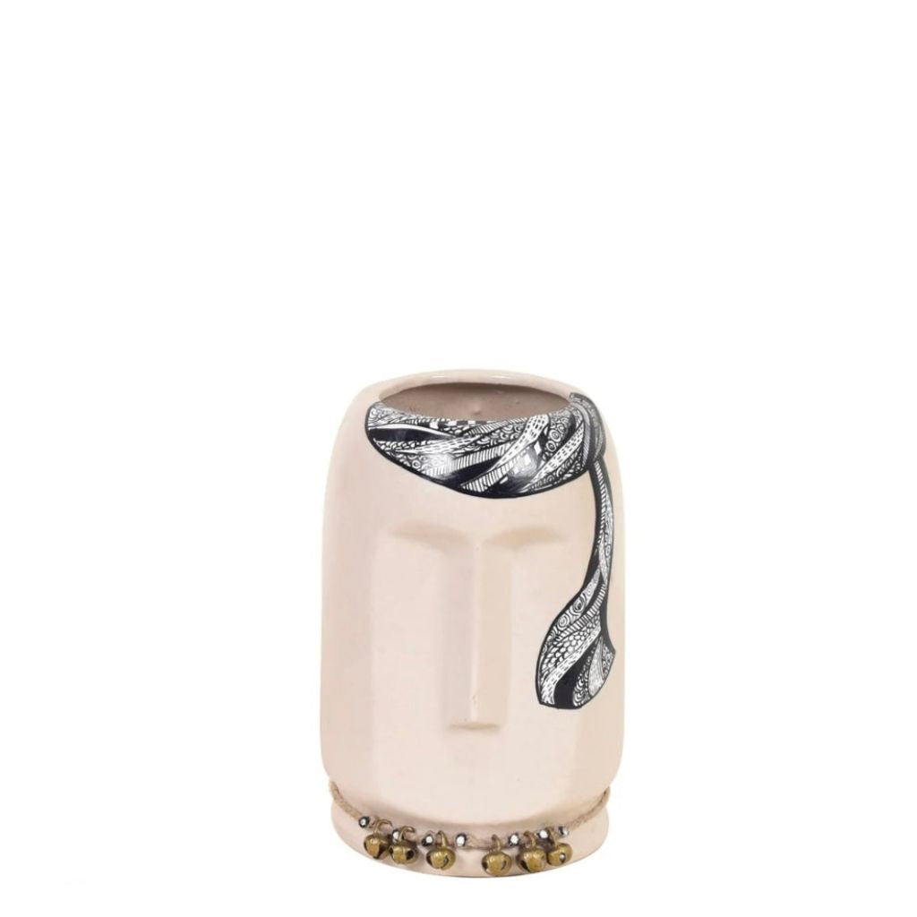 Mystique Hand Painting On Terracotta Pots Eccentric White Shades Tamrapatra
