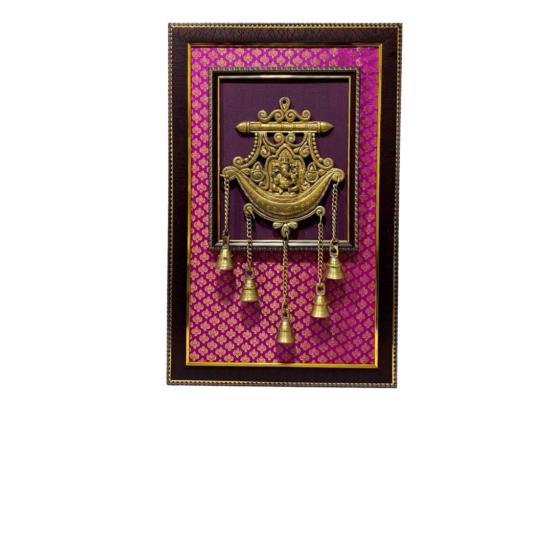 Brass Ganesha With Bells Handcrafted Luxury Vintage Wall Decor By Tamrapatra