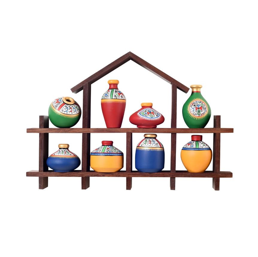 Warli Pot Stand House Style Designed To Enhance Your Space Handmade Tamrapatra