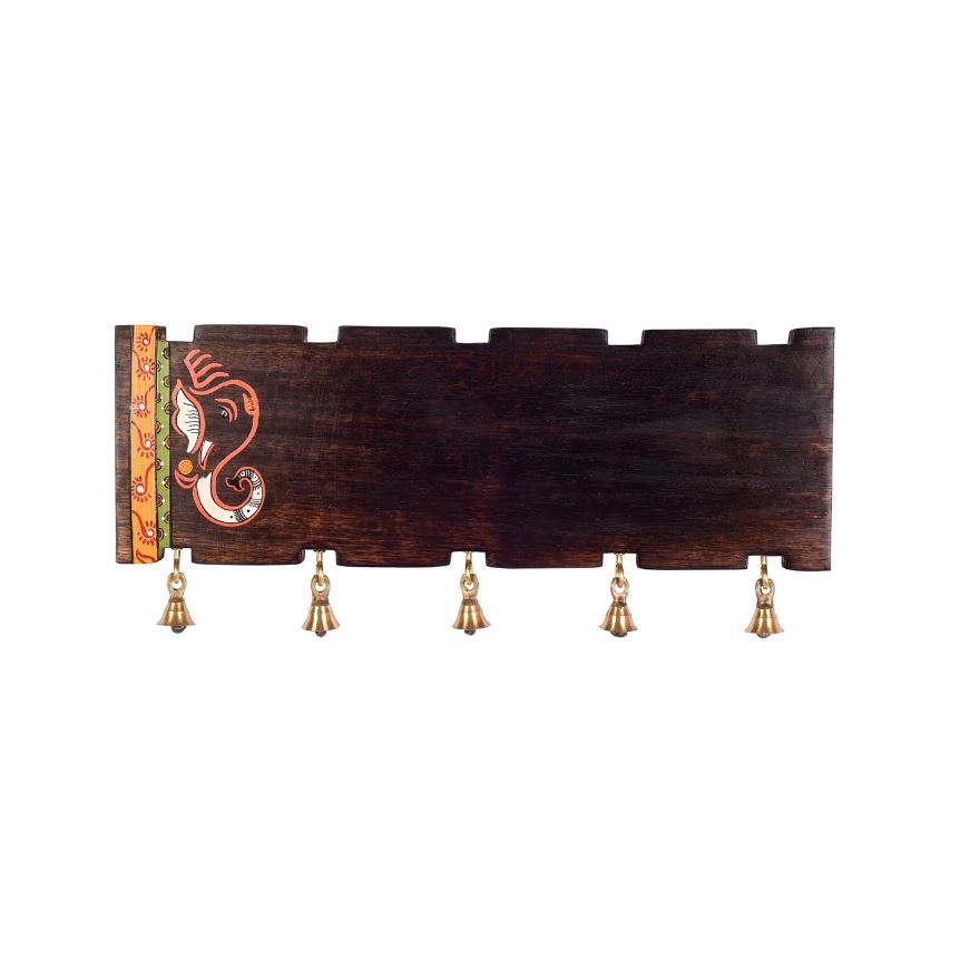 Wooden Ganesh Hand Painted Entrance Wall Decoration Exclusive By Tamrapatra