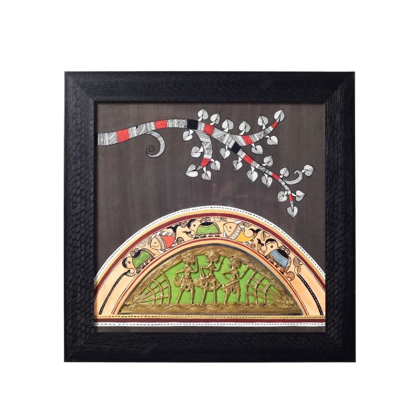 Dhokra Warli Painting Of Tribal Lifestyle Best Wall Hanging Décor Attraction By Tamrapatra - Tamrapatra