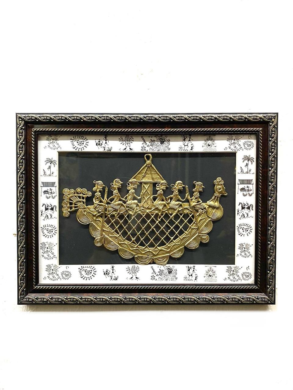 Dhokra Art Depicts Tribal Riding Boat Frame Classic Designs Available At Tamrapatra