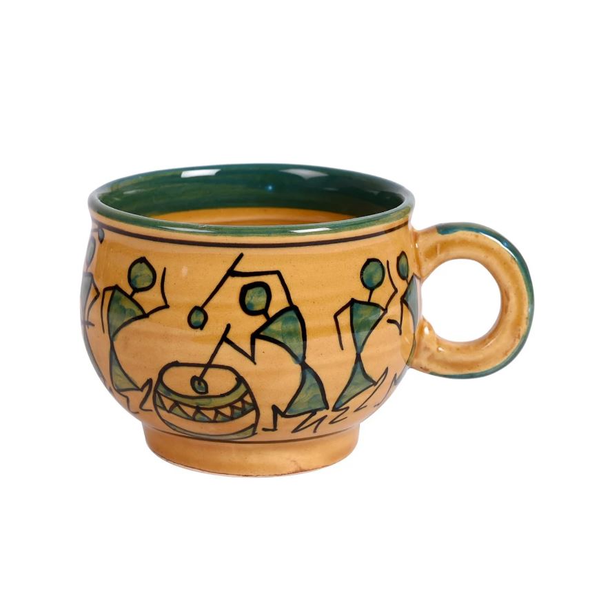 Warli Tea Coffee Ceramic Cups Glazed Kitchen Utilities New Range From Tamrapatra