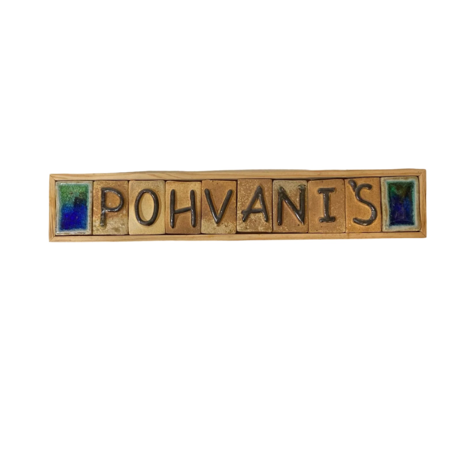 Ceramic Tiles Name Plate With Wooden Frame Single Design New By Tamrapatra