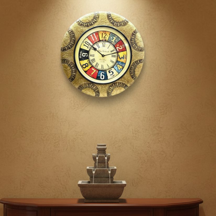 Metal & Wood Fusion Metal Clocks In Various Striking Design From Tamrapatra - Tamrapatra