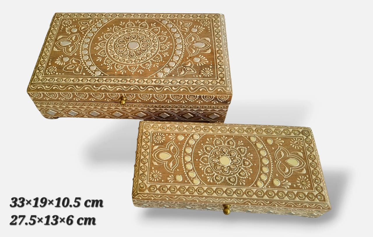 Beautiful Wooden Jewelry Box Store Your Accessories Large Size By Tamrapatra