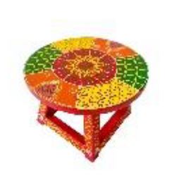 Creative Painting On Wooden Stand Stool Multicolor In Various Design By Tamrapatra