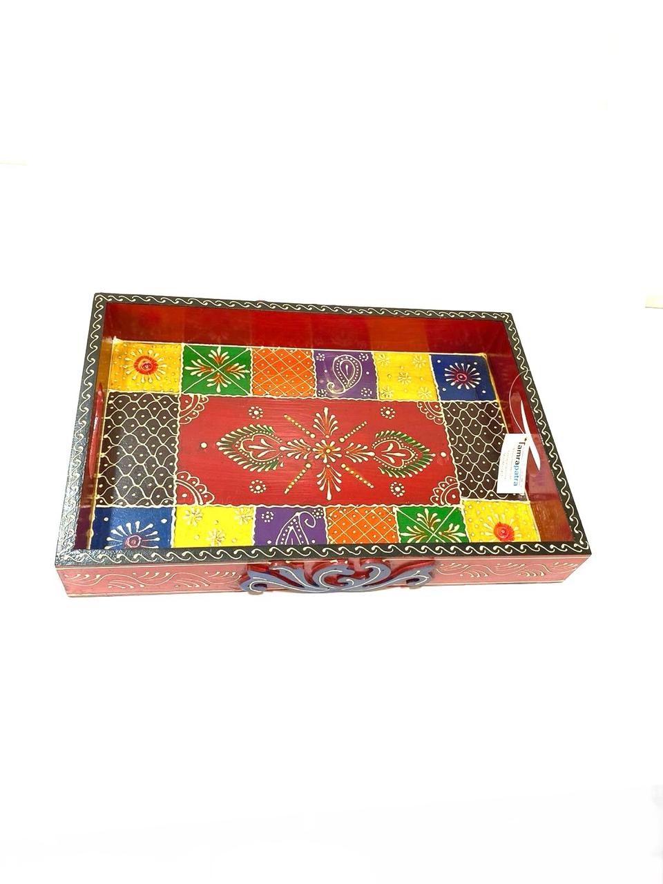 Utility Trays By Indian Artisans HandPainted Traditional By Tamrapatra - Tamrapatra
