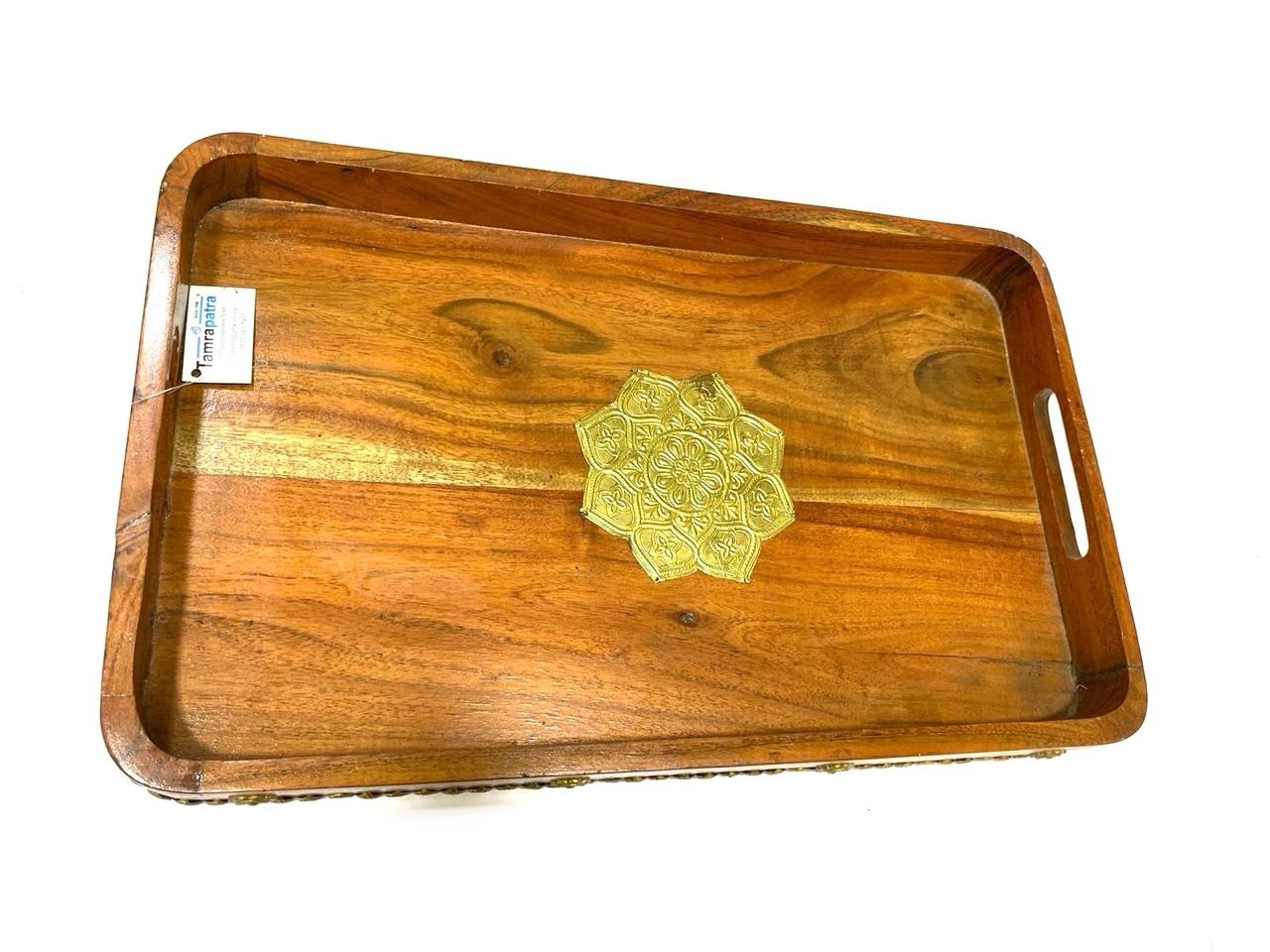 Wood Tray With Elegant Rustic Design Corporate Contemporary From Tamrapatra