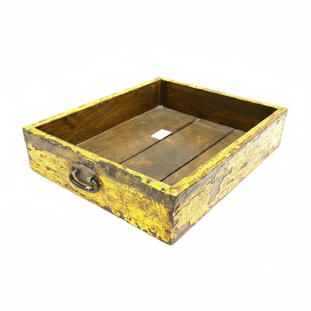 Big Wooden Tray With Premium Handles Vintage Rustic Finish Theme By Tamrapatra - Tamrapatra