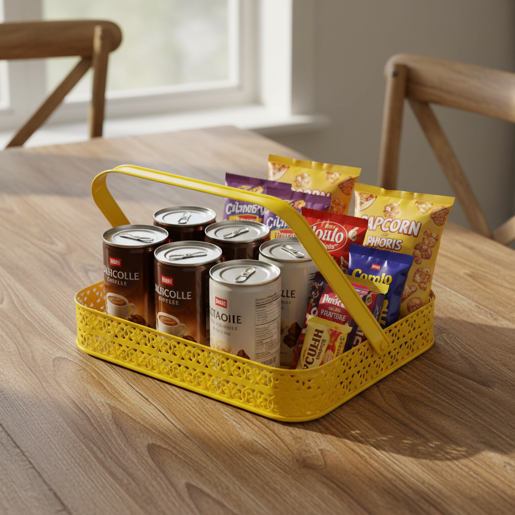 Metal Tray With Carry Handle Designed For Jar & Storage Needs By Tamrapatra - Tamrapatra