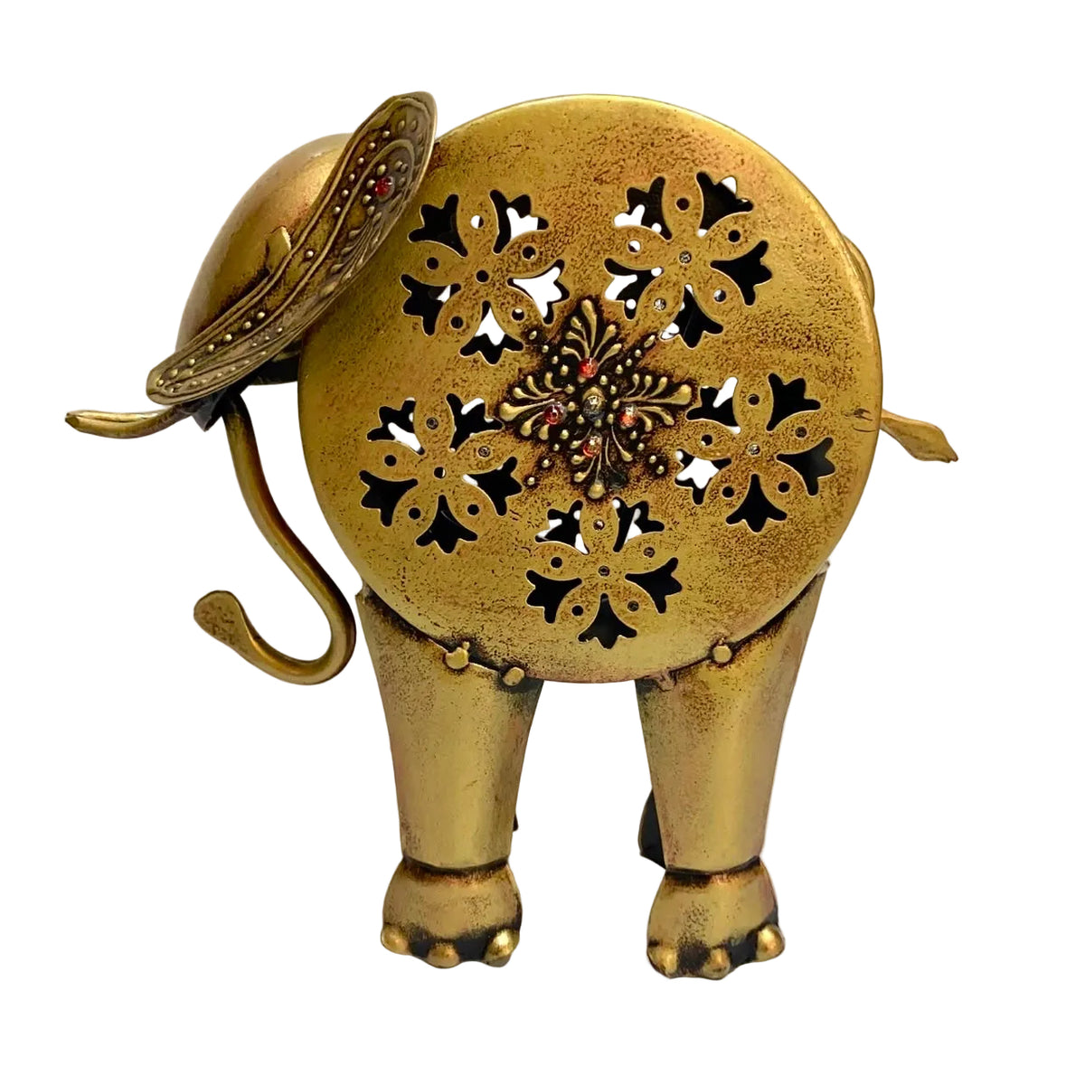 Elephant Candle Holder Trunk Metal Auspicious Gifting Options Tamrapatra