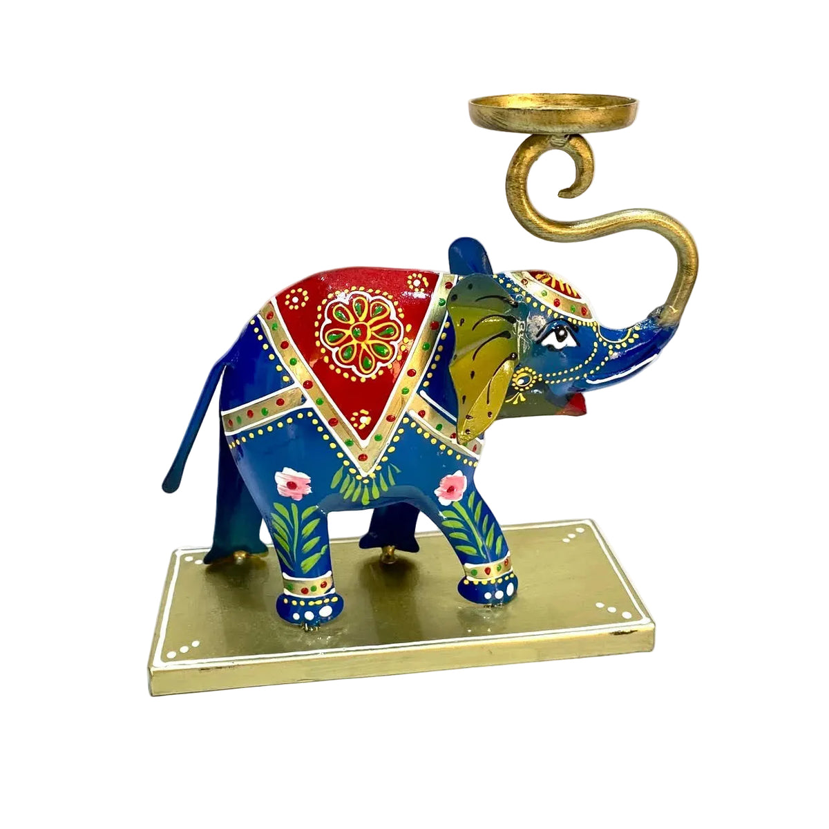 Elephant Metal Tea Light Candle Holder In Traditional Design From Tamrapatra