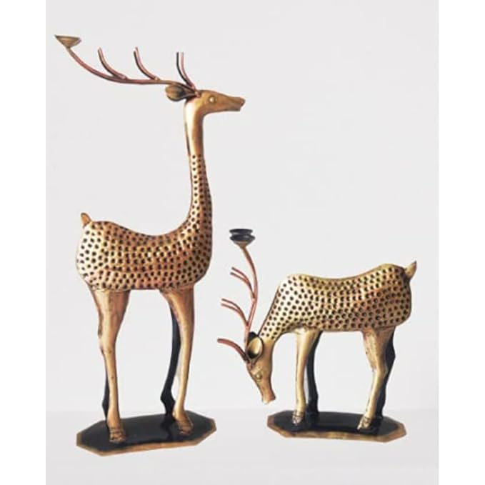 Get The Exclusive Designer Deer Handcrafted With Metal Tea Light By Tamrapatra