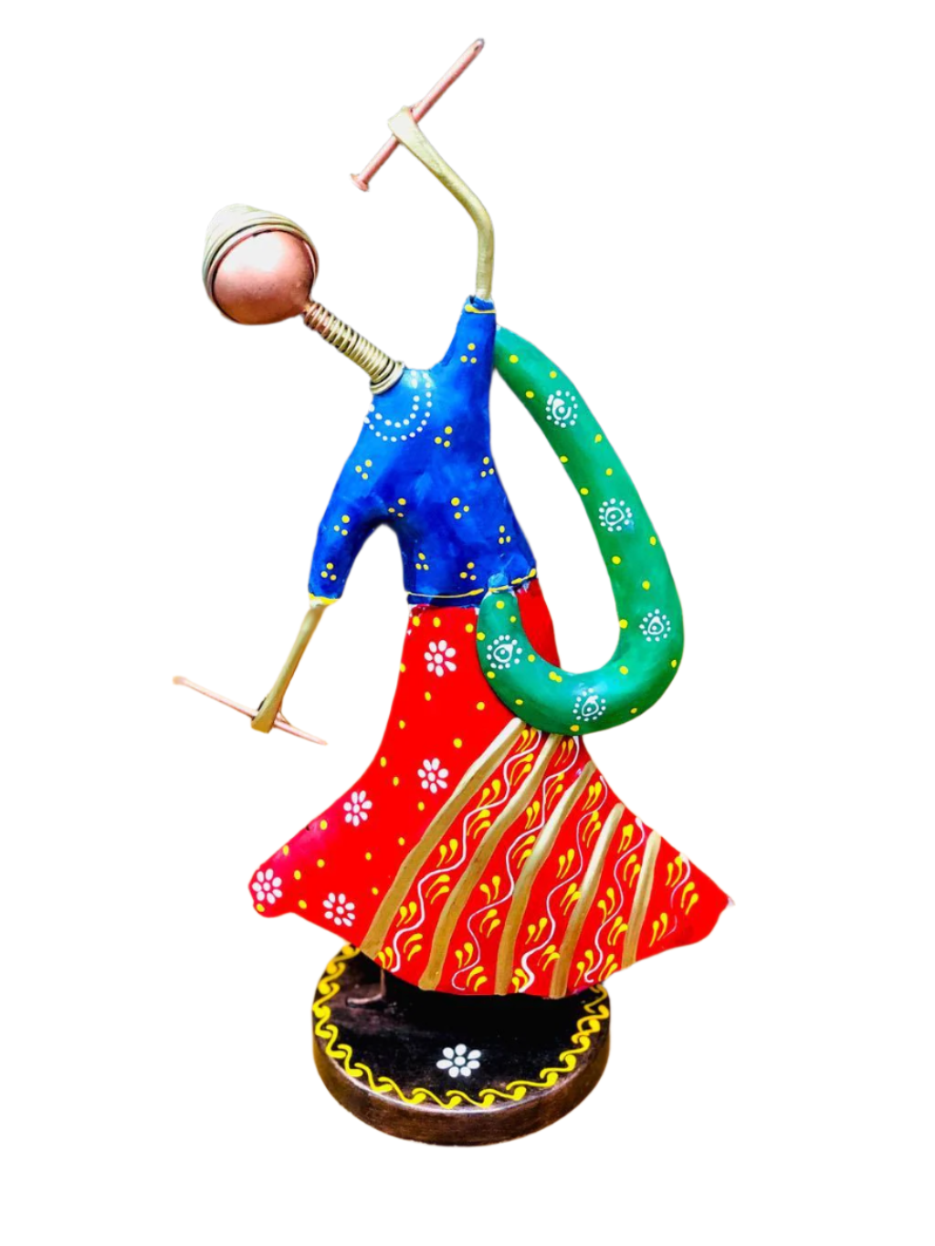 Dancing Man Lady Metal Decor Gifting Ideas Pride Of Gujarat Set Of 2 Tamrapatra