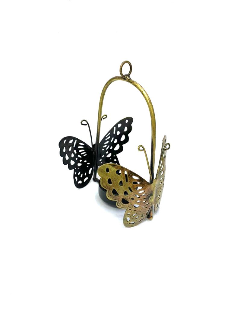 2 Butterfly Tealight Holder Metal Creations Dazzling Handicrafts From Tamrapatra