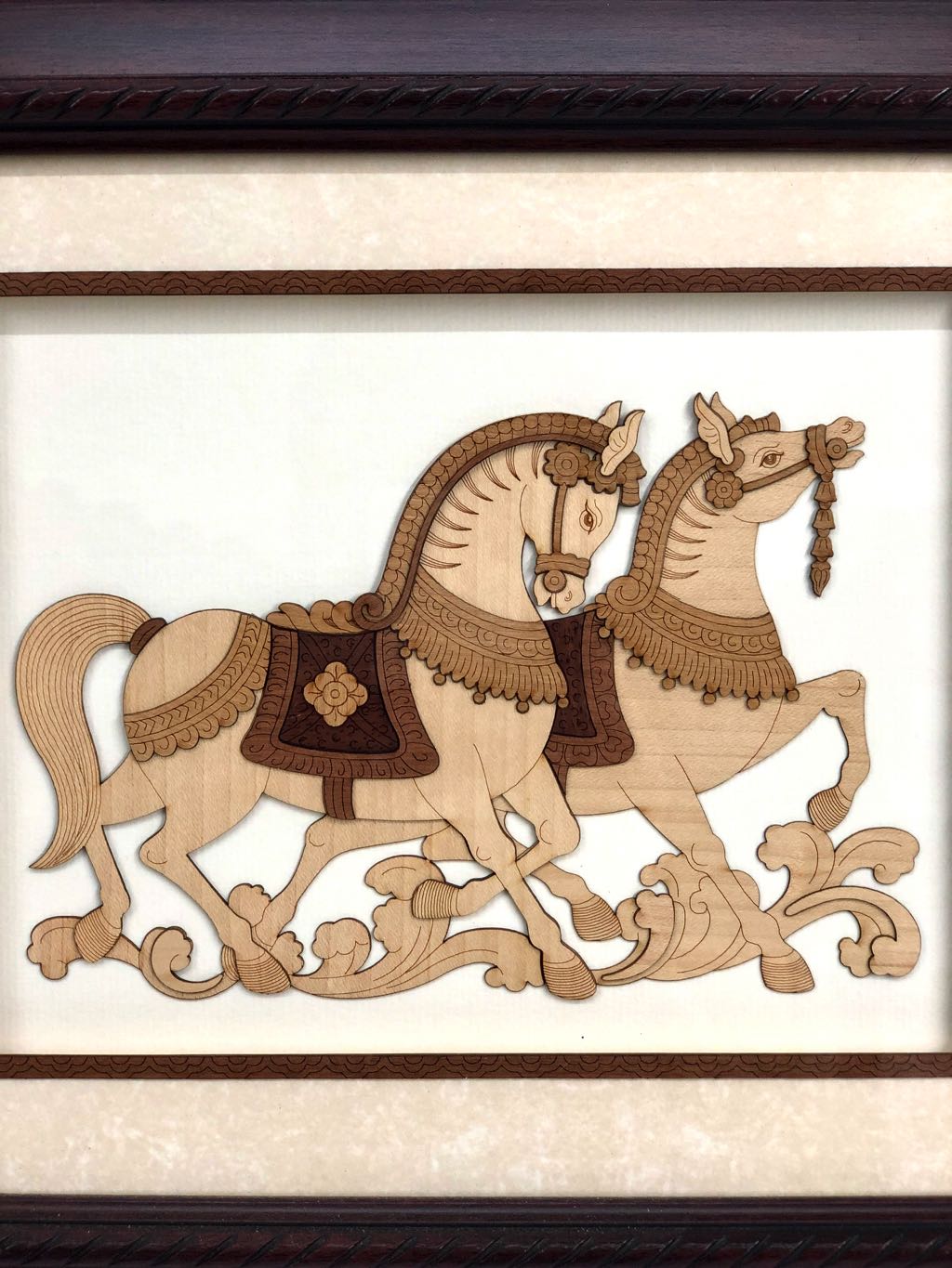 Beautiful Showcase Of Strong Powerful Horses In Wood Art Exclusive Tamrapatra