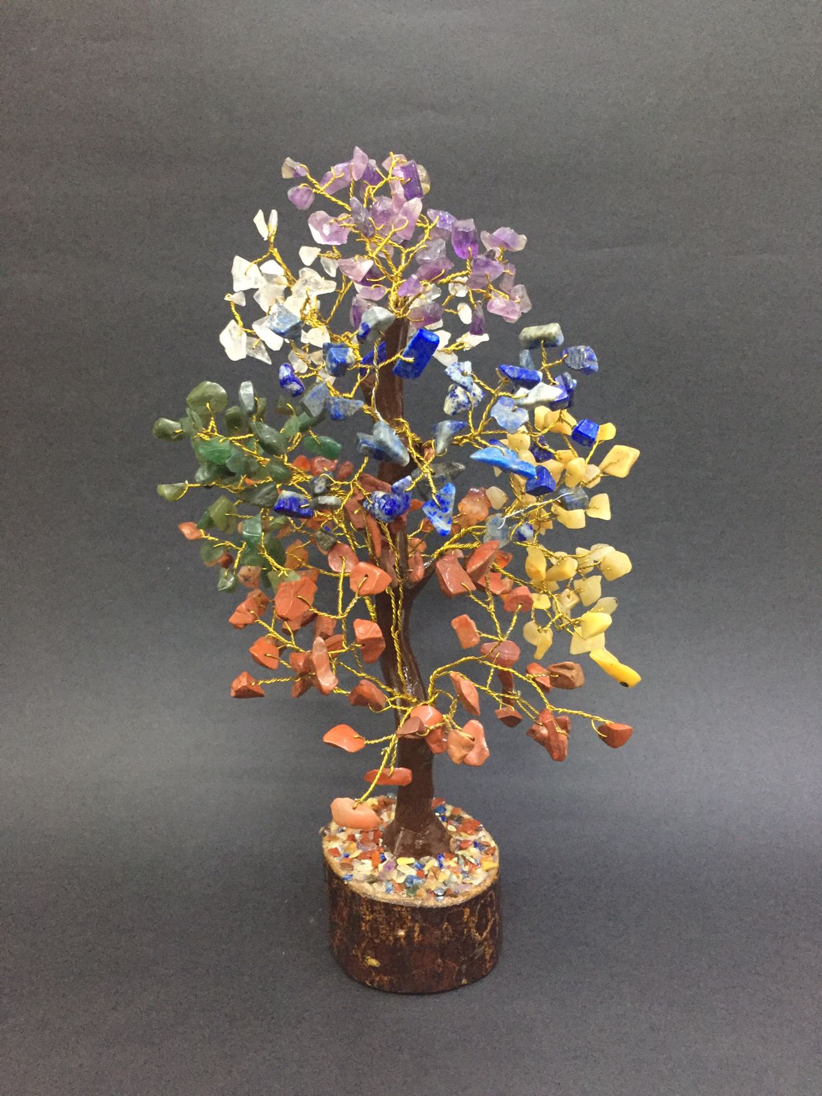 Tree With 7 Chakra Crystal Lucky Plant 300 Beads Décor Showpiece Tamrapatra