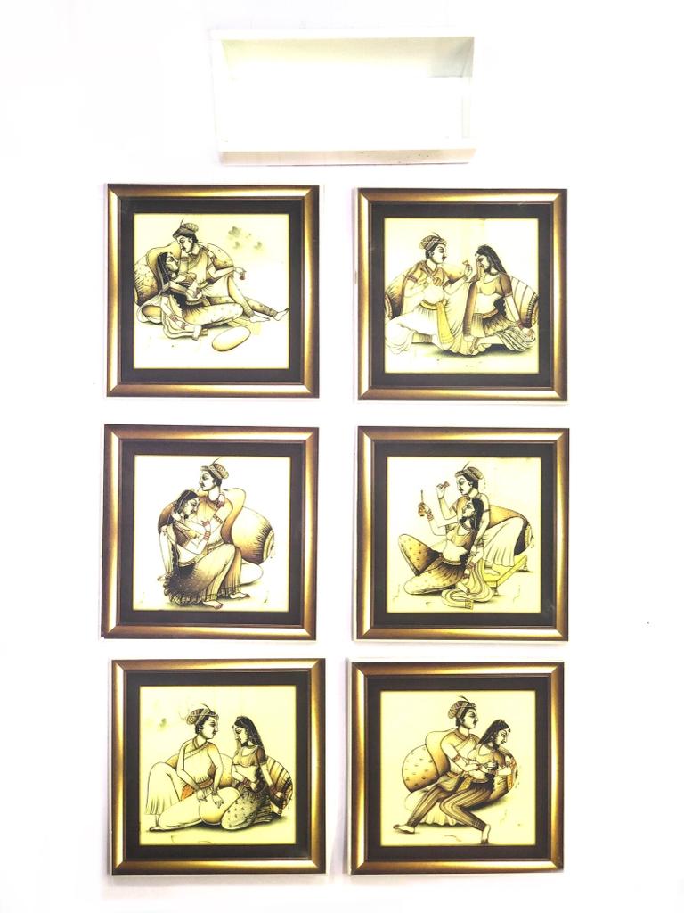 Acrylic Royal Figures Tea Coasters Set Of 6 Handicrafts Of India  By Tamrapatra