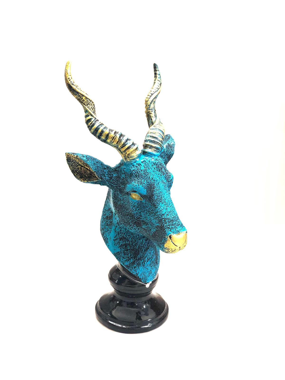 Twisted Horn Antelope Face Figure Animal Kingdom Home Décor From Tamrapatra