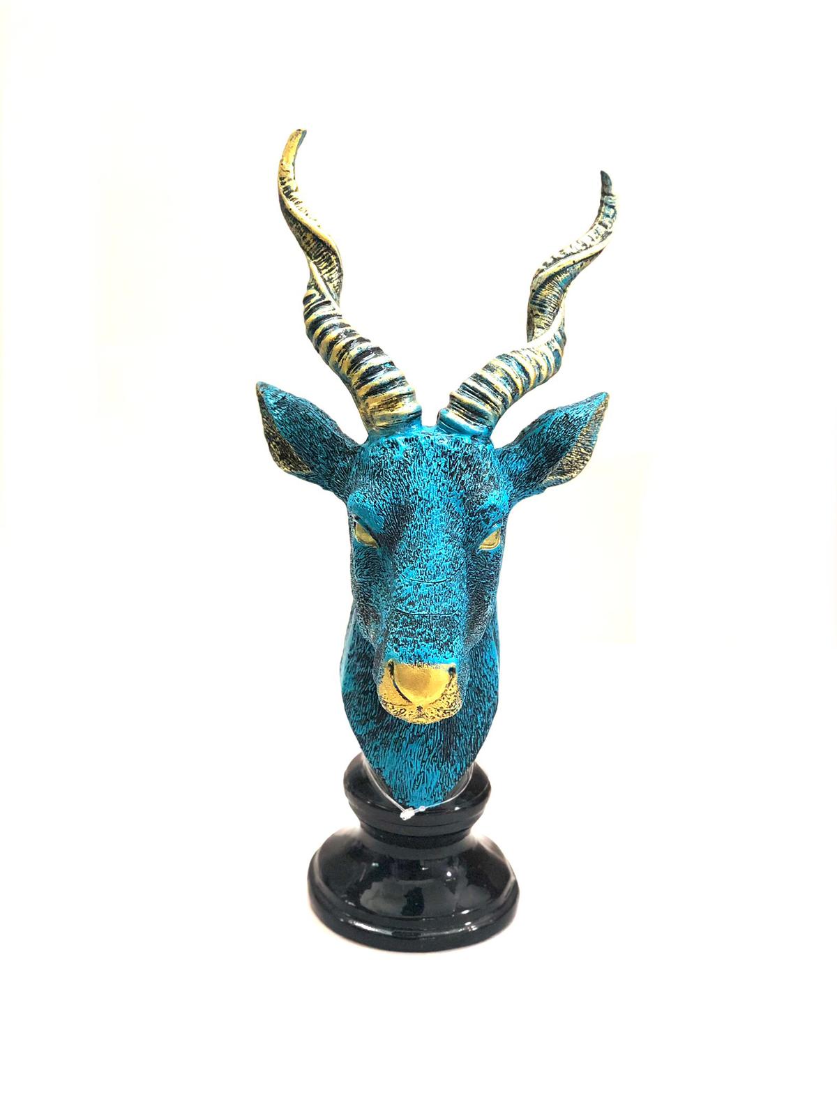 Twisted Horn Antelope Face Figure Animal Kingdom Home Décor From Tamrapatra