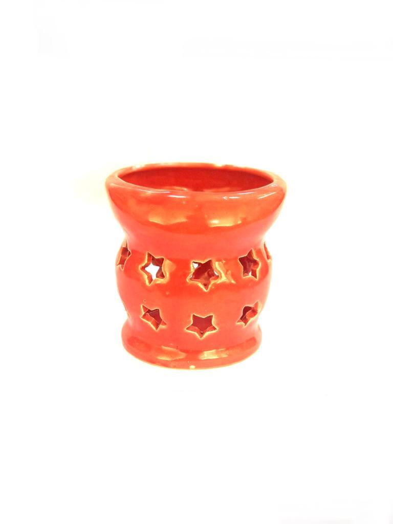 Star Designed Candle Holder With Classic Bright Colors Lights By Tamrapatra