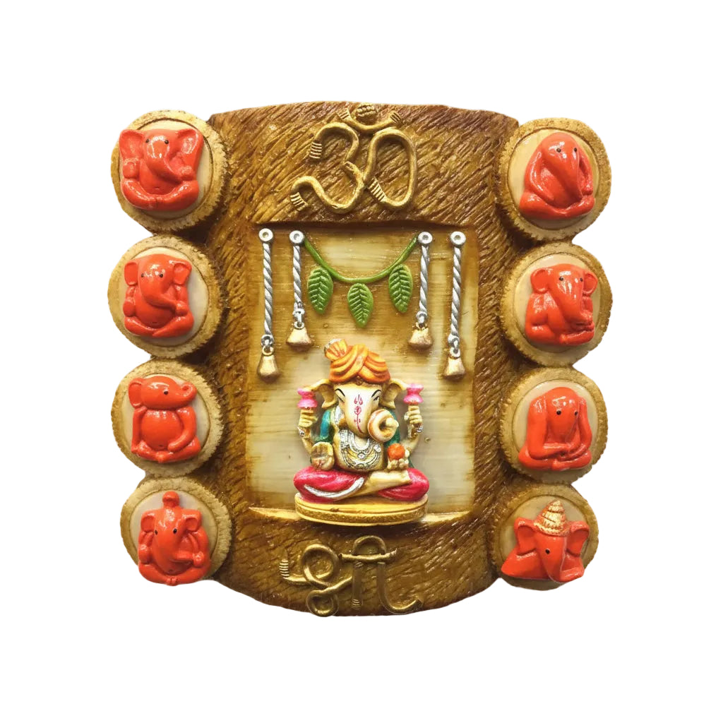Decorative wall plaque with Ganesha figures 