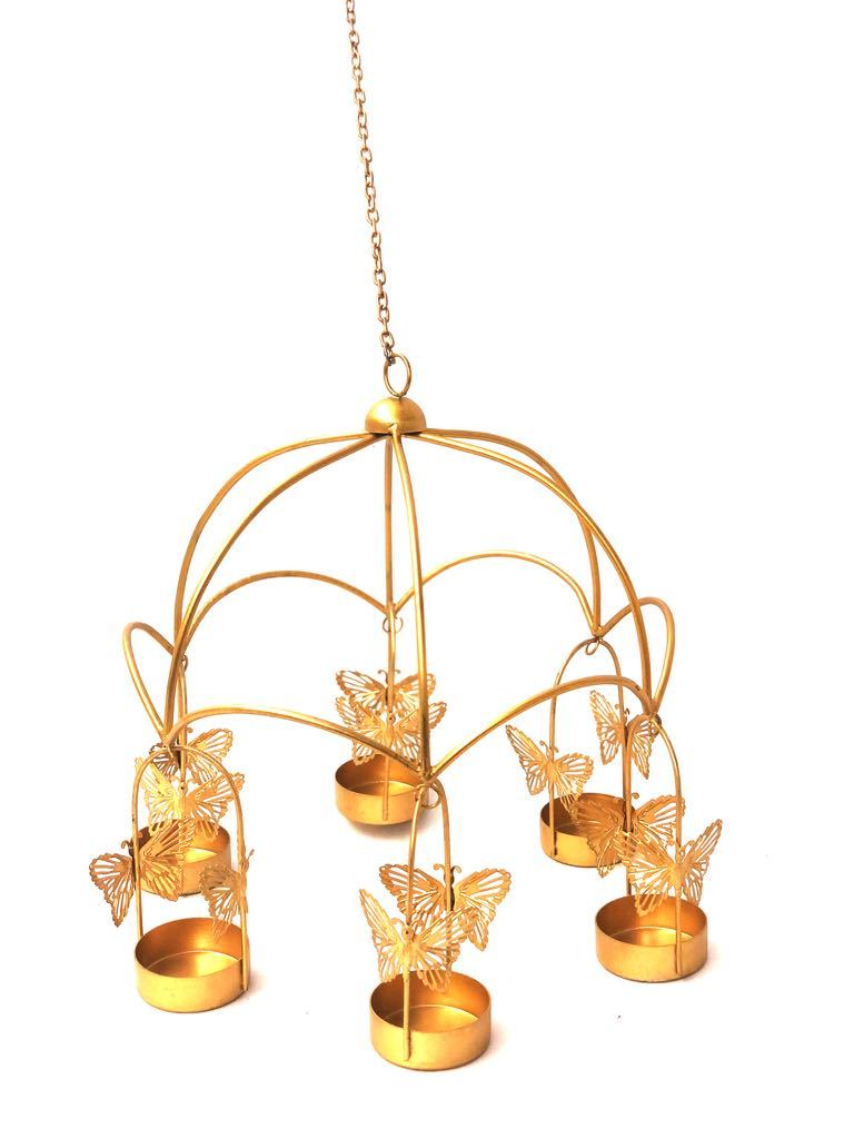 6 Tea Light Holder Hanging Butterfly Style Metal Lightings Tamrapatra