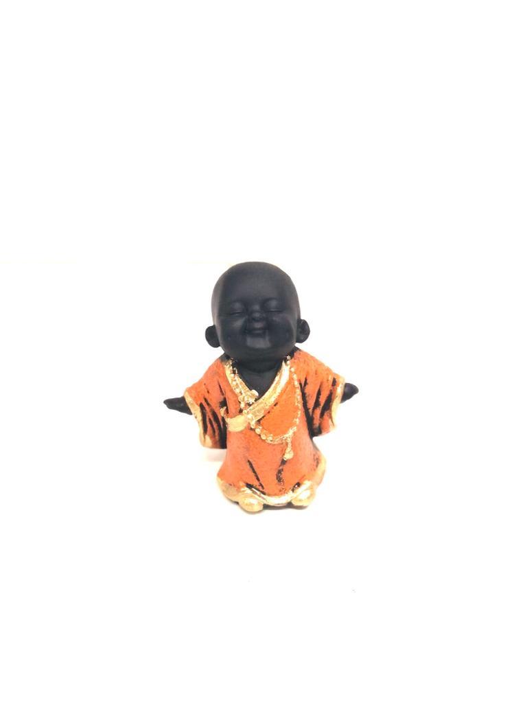 Sweet Baby Monks Orange Styles Spiritual Figures For Home Office Tamrapatra