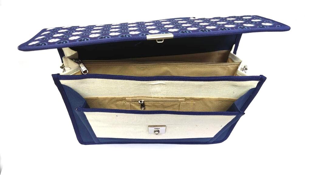 Laptop Cum Documents Carry Bag Unisex Storage Compartments From Tamrapatra