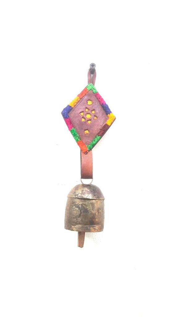 Melodious Bell XS With Leather Belt Hanging Decorative Chimes From Tamrapatra